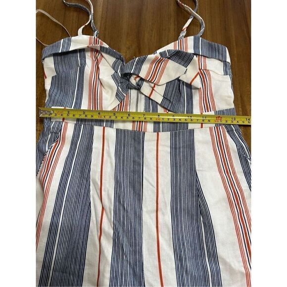 Forever 21 Striped Tie Front Women’s Cropped Wide Leg Romper/Jumpsuit - Picture 9 of 12
